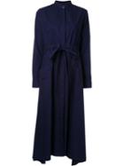 Scanlan Theodore Pleated Waist Shirt Dress, Women's, Size: 10, Blue, Cotton