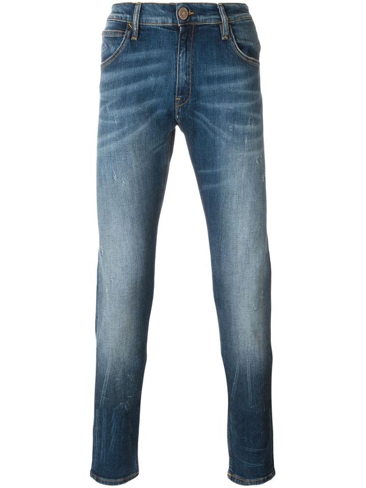 Vivienne Westwood Anglomania Stonewashed Slim Fit Jeans, Men's, Size: 34, Blue, Cotton/spandex/elastane