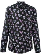Kenzo Bermudas Triangle Shirt, Men's, Size: 39, Black, Cotton