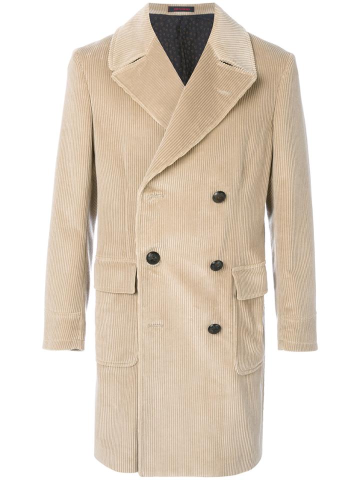 The Gigi Corduroy Double Breasted Coat - Multicolour
