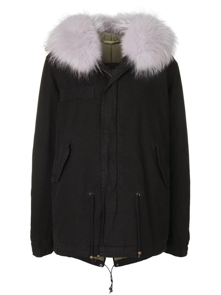 Mr & Mrs Italy Fur Trimmed Jacket - Black