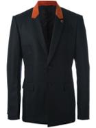 Givenchy Contrast Collar Blazer, Men's, Size: 50, Black, Cotton/viscose/zamac