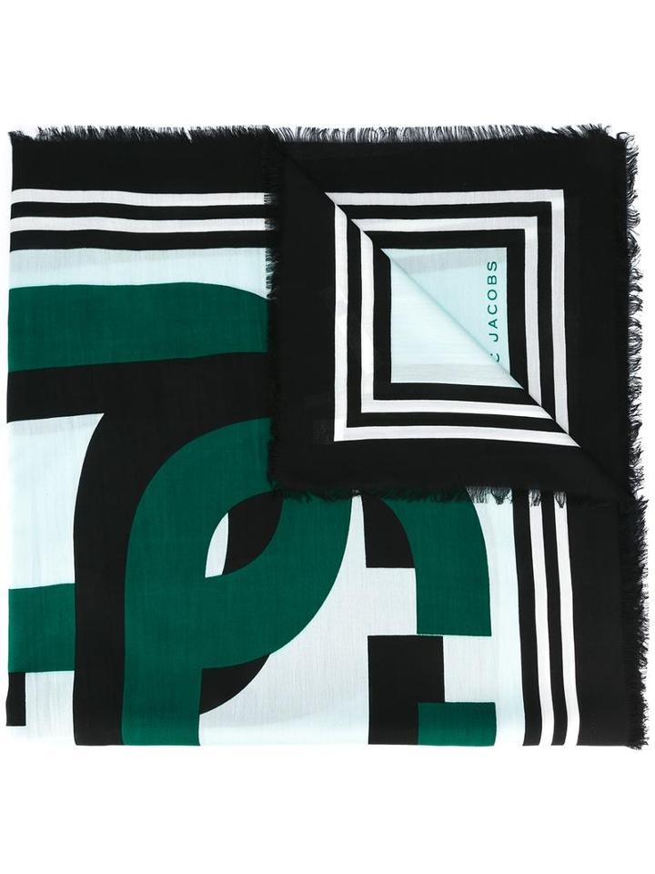 Marc Jacobs Monogram Flower Shawl, Women's, Green, Viscose/wool