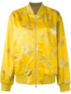 Dries Van Noten Embroidered Bomber Jacket, Women's, Size: Xs, Yellow/orange, Cotton/viscose