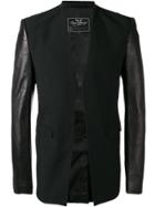 Unconditional Leather Sleeve Cutaway Jacket - Black