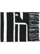 Dorothee Schumacher Fringed Stripe Scarf - Black