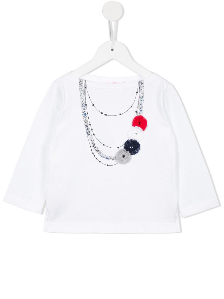 Familiar Floral Appliqué T-shirt, Girl's, Size: 11 Yrs, White