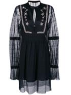 Wandering Floral Embellished Layered Dress - Black