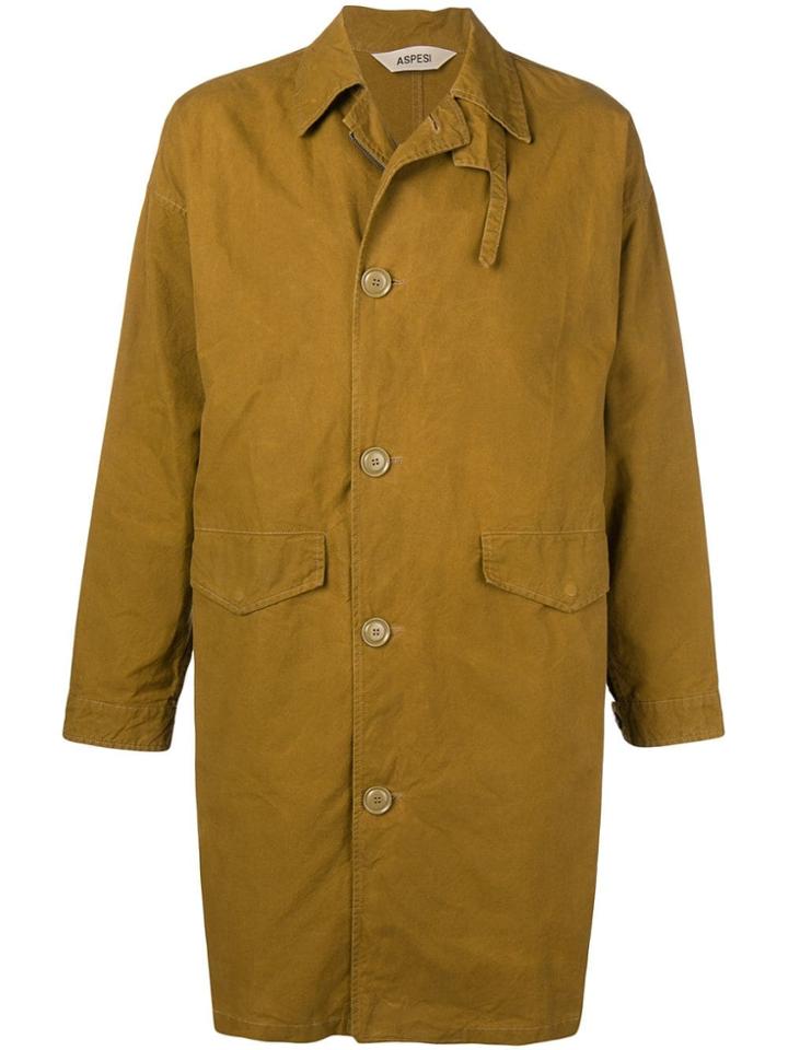 Aspesi Oversized Single-breasted Coat - Neutrals