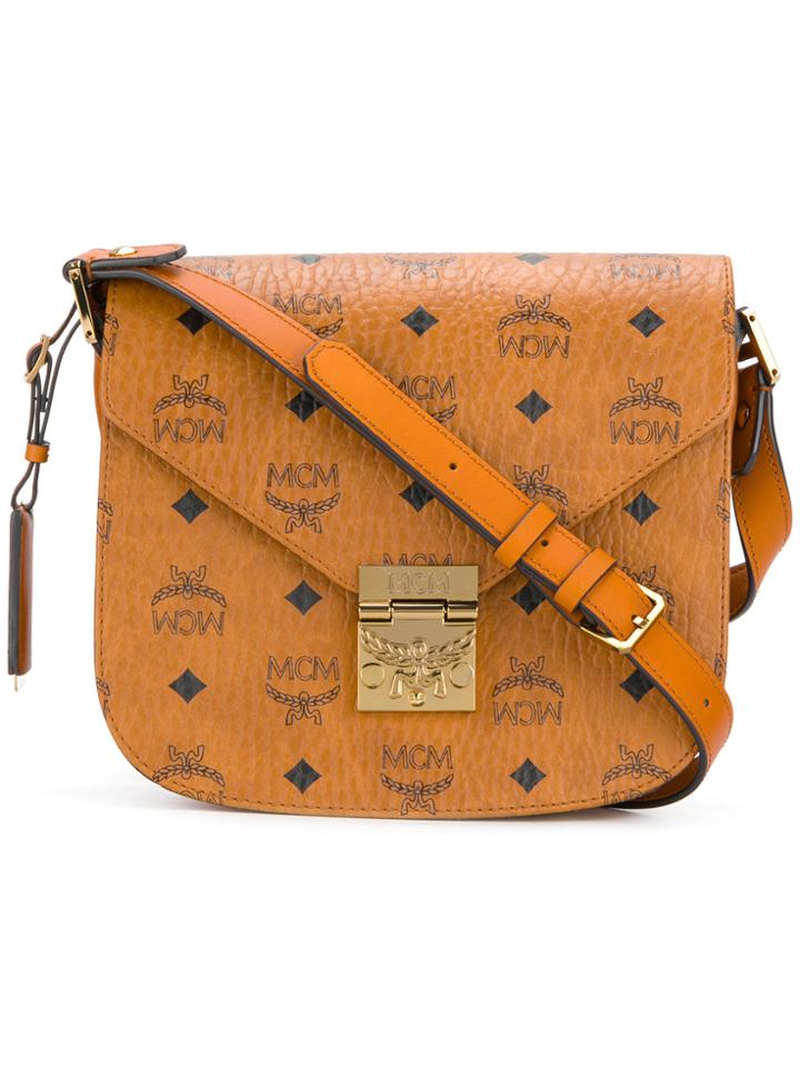 Mcm Mini Logo Crossbody Bag - Brown
