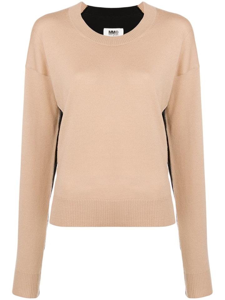 Mm6 Maison Margiela Two-tone Jumper - Black