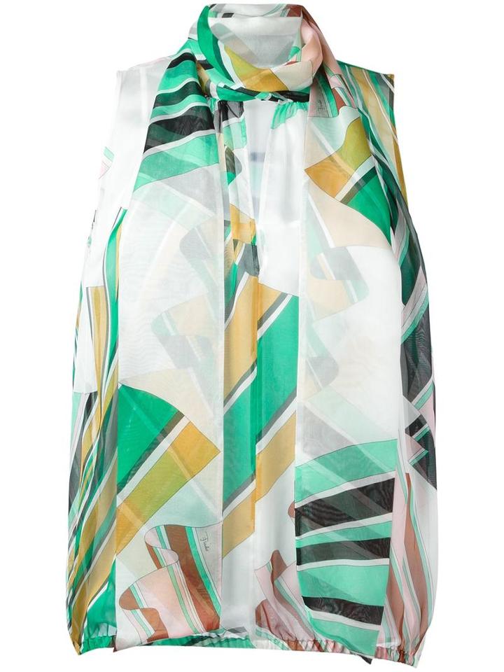 Emilio Pucci Geometric Print Top, Women's, Size: 42, Silk