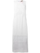 No21 Broderie Anglaise Dress, Women's, Size: 42, White, Silk/acetate/polyester/silk