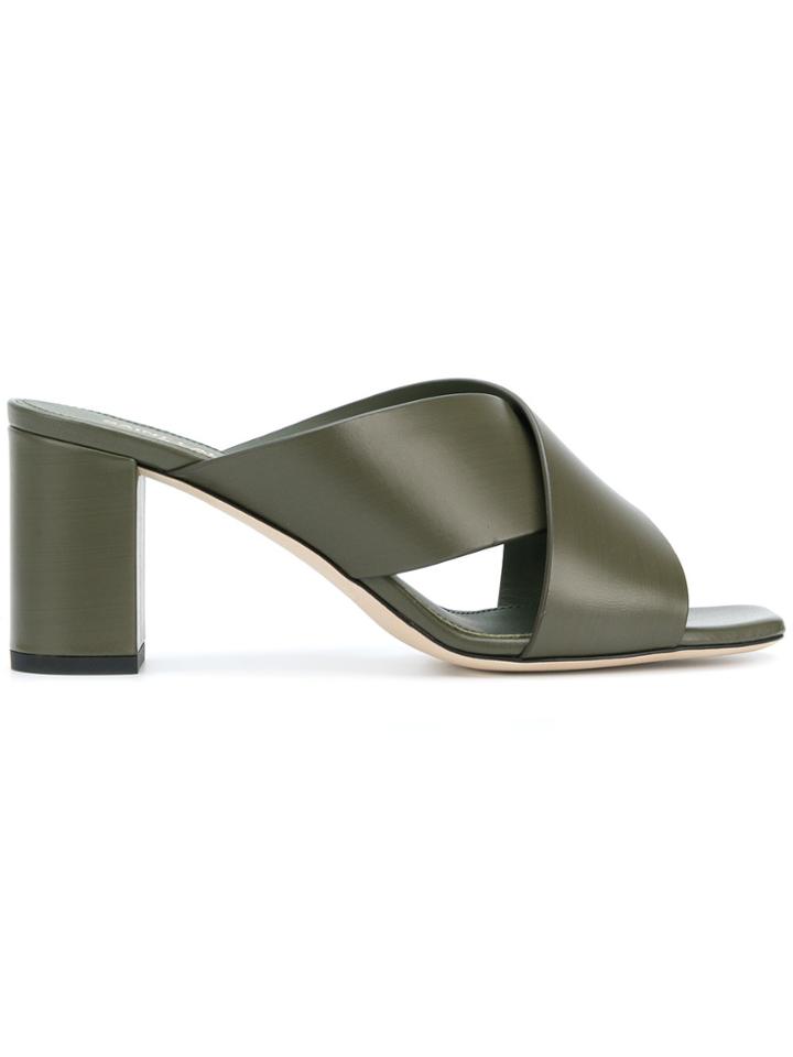 Saint Laurent Lou Lou 70 Sandals - Green