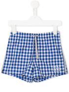 Douuod Kids Checked Swim Shorts, Toddler Boy's, Size: 3 Yrs, Blue