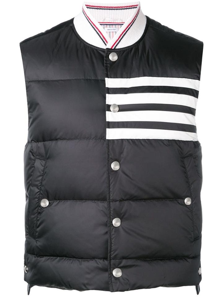 Thom Browne 4-bar Matte Nylon Down Vest - Black