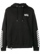 Vision Of Super Checkered Sleeve Logo Hoodie - Black