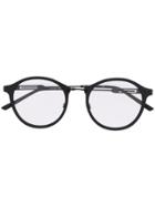 Calvin Klein Matte Finish Round Frame Glasses - Black