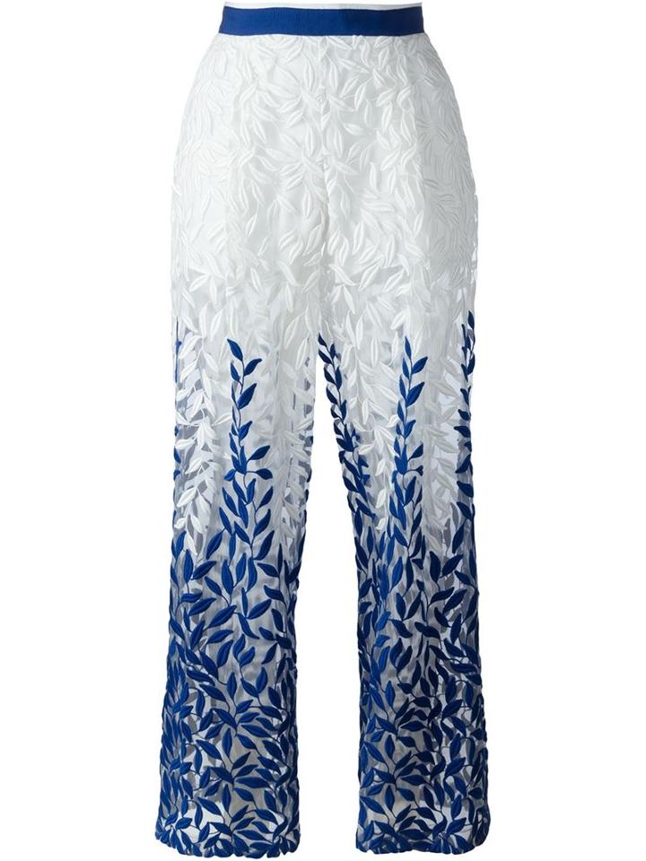 Christian Pellizzari Leaf Embroidery Wide-leg Trousers