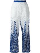 Christian Pellizzari Leaf Embroidery Wide-leg Trousers