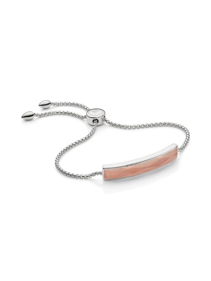 Monica Vinader Baja Facet Rose Quartz Bracelet - Silver