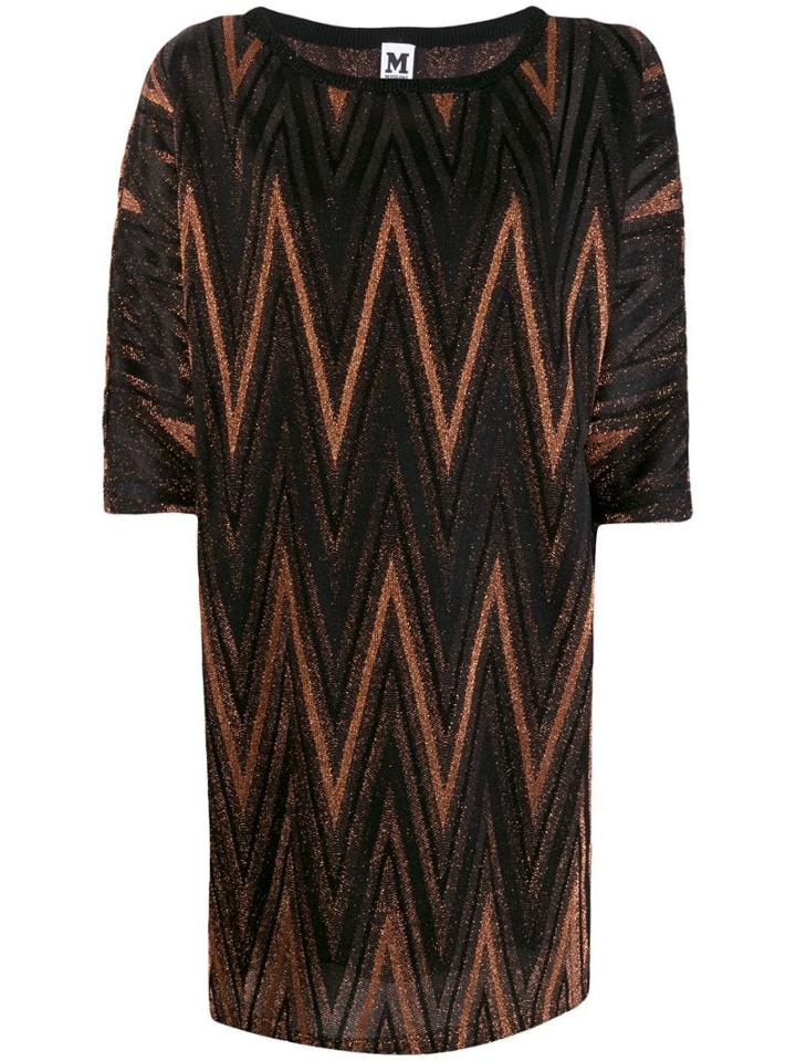 M Missoni Zigzag Metallic Shift Dress - Black
