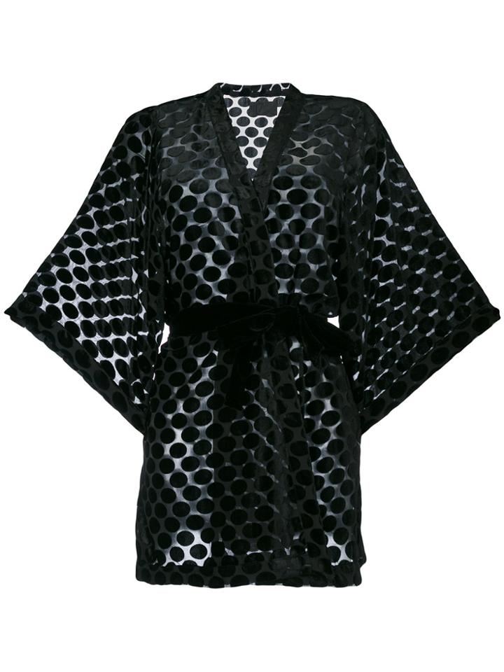 Iil7 Lace Up Kimono Cardigan - Black