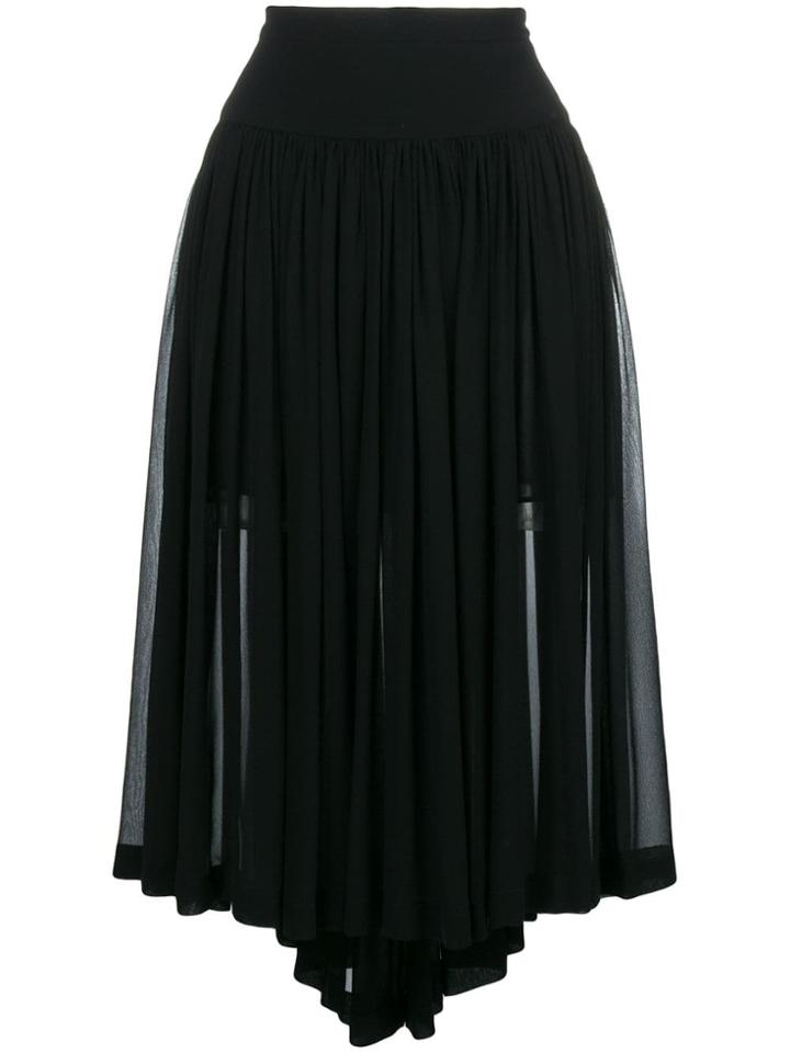 Stella Mccartney Asymmetric Pleated Skirt - Black
