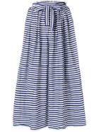 Daniela Gregis Striped Full Skirt - White