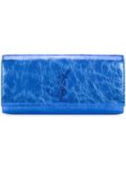 Saint Laurent Classic Monogram Clutch - Blue