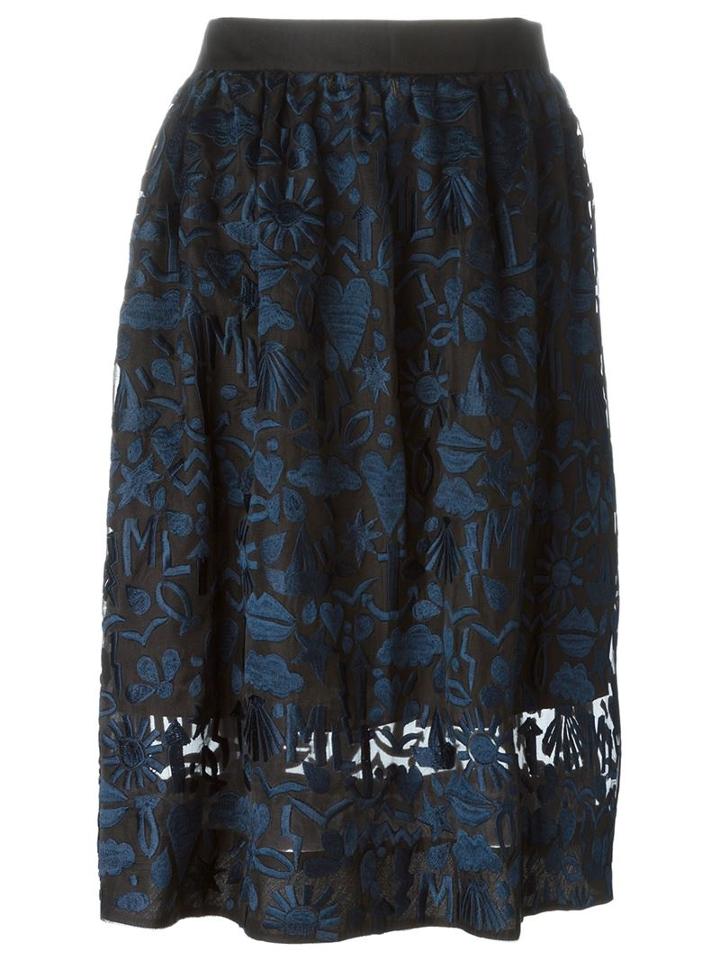 Markus Lupfer Embroidered Midi Skirt