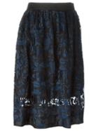 Markus Lupfer Embroidered Midi Skirt