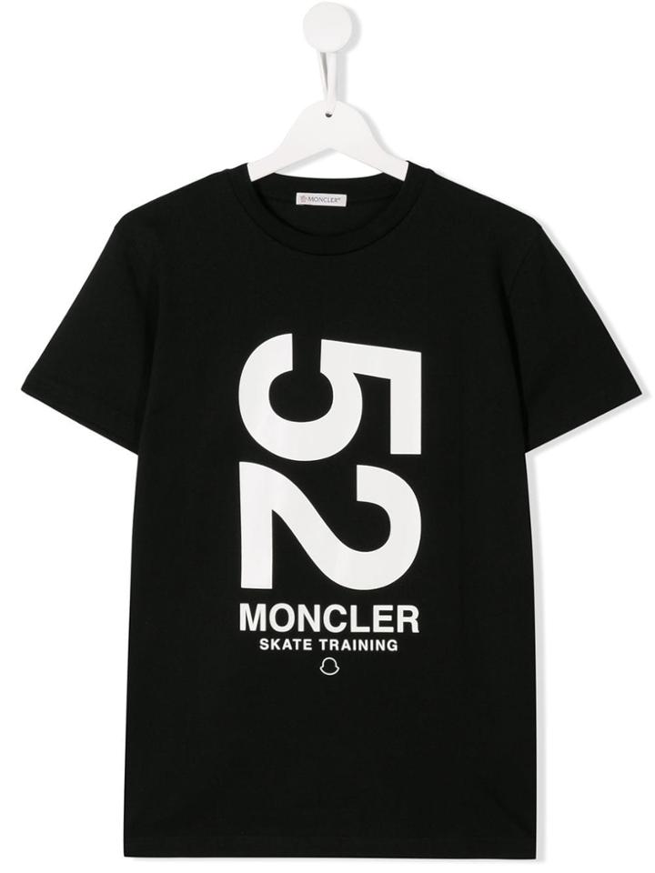 Moncler Kids Printed Logo T-shirt - Black