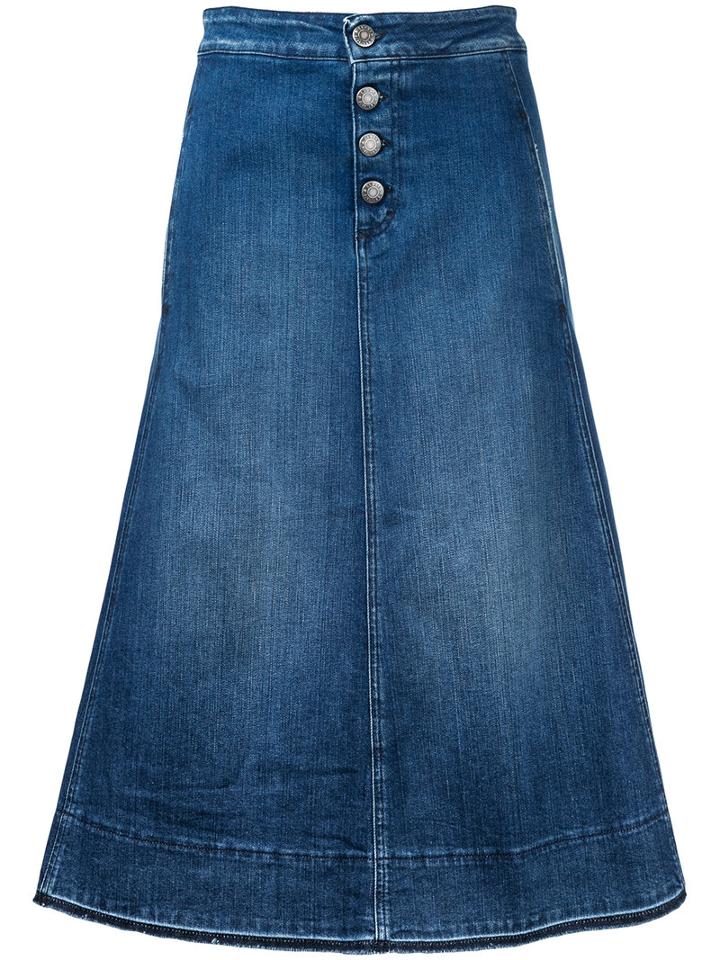 Closed - Flared Midi Denim Skirt - Women - Cotton/spandex/elastane - 27, Blue, Cotton/spandex/elastane