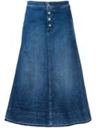Closed - Flared Midi Denim Skirt - Women - Cotton/spandex/elastane - 27, Blue, Cotton/spandex/elastane