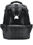 Mcm Logo Buckle-detail Backpack - Black