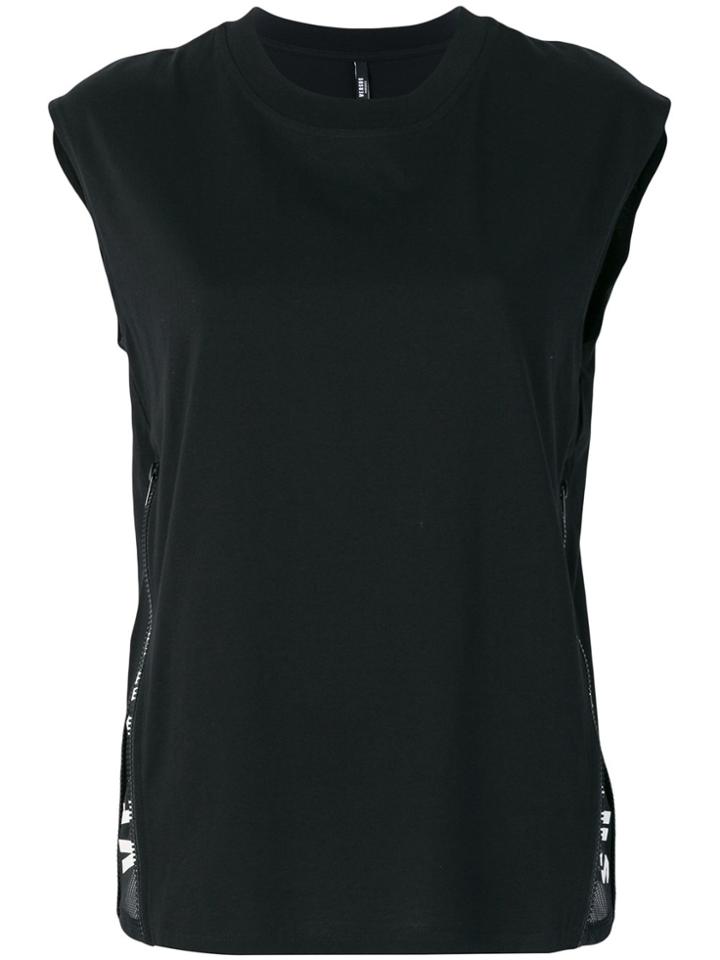 Versus Zipped Logo Tank Top - Black