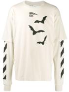 Off-white Diagonal Bats Double Sleeve T-shirt - Neutrals