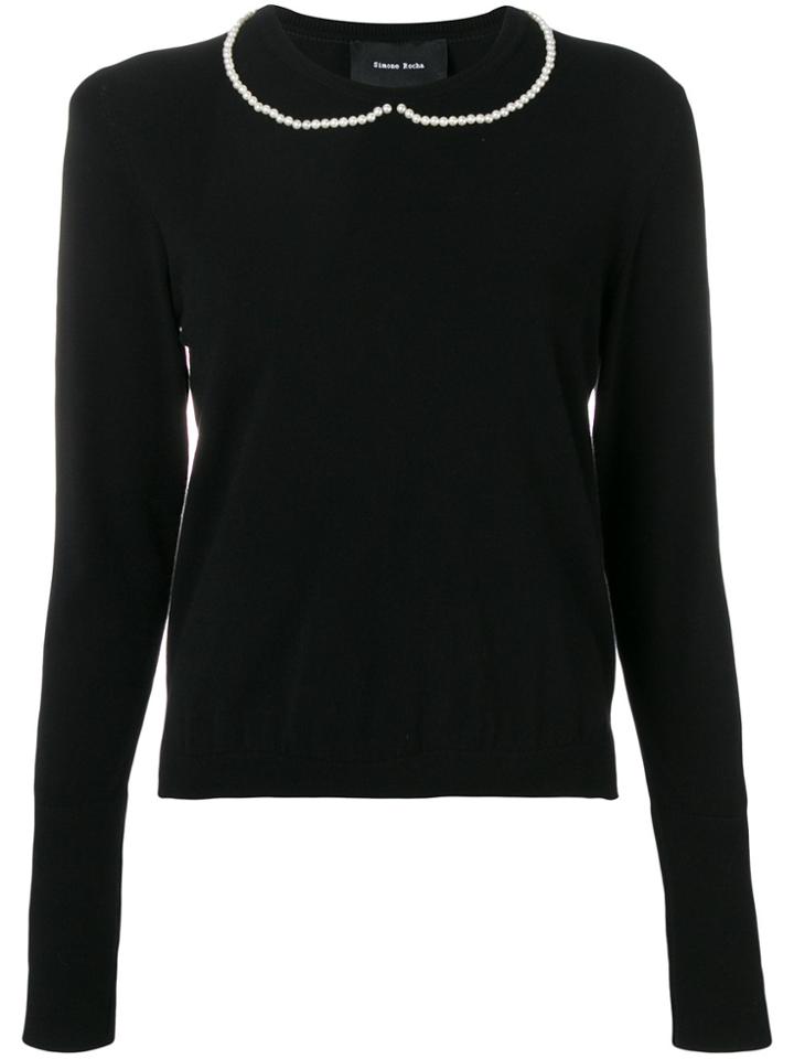 Simone Rocha Pearl Embellished Sweater - Black