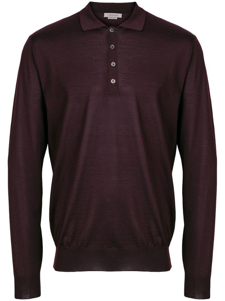 Corneliani Knitted Polo Shirt - Pink & Purple