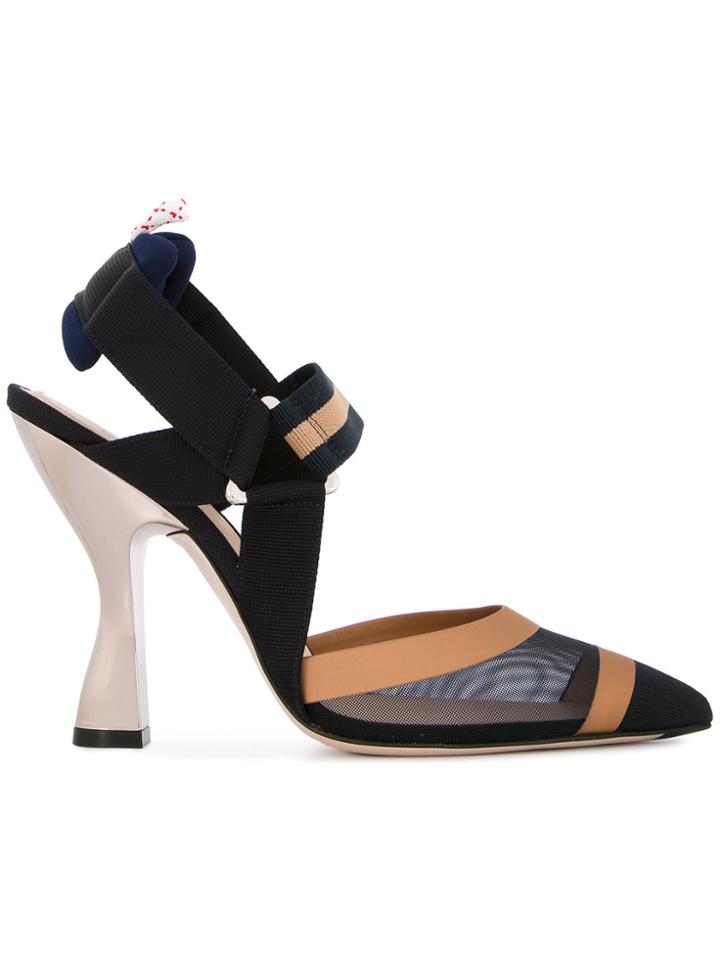 Fendi Contrast Sling-back Pumps - Multicolour