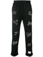 Xander Zhou Straight Leg Printed Track Pants - Black