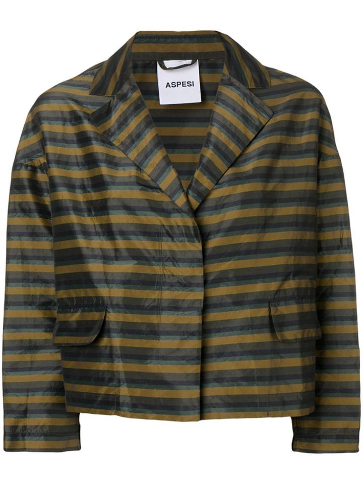 Aspesi Lightweight Striped Jacket - Black
