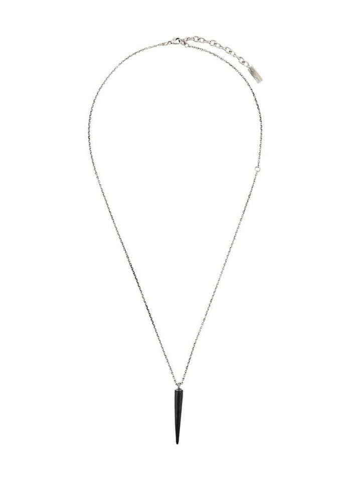 Saint Laurent Spike Charm Necklace - Silver