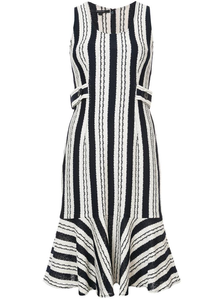 Derek Lam Sleeveless Flounce Hem Dress With Tab Waist Detail - Blue