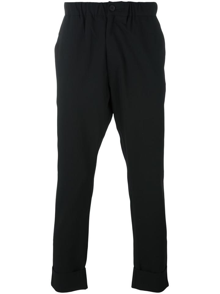 424 Fairfax Pleated Waist Tapered Trousers, Men's, Size: Medium, Black, Polyester/spandex/elastane/rayon