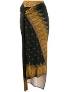 Paco Rabanne Wrap Midi Skirt - Black