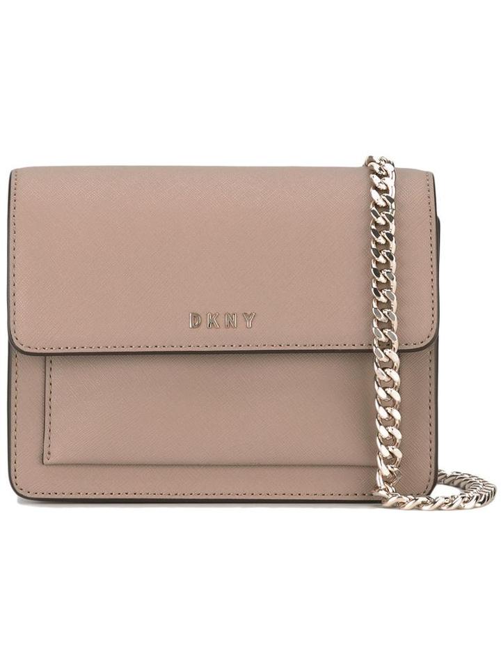 Dkny Small Flap Crossbody Bag, Women's, Nude/neutrals, Calf Leather