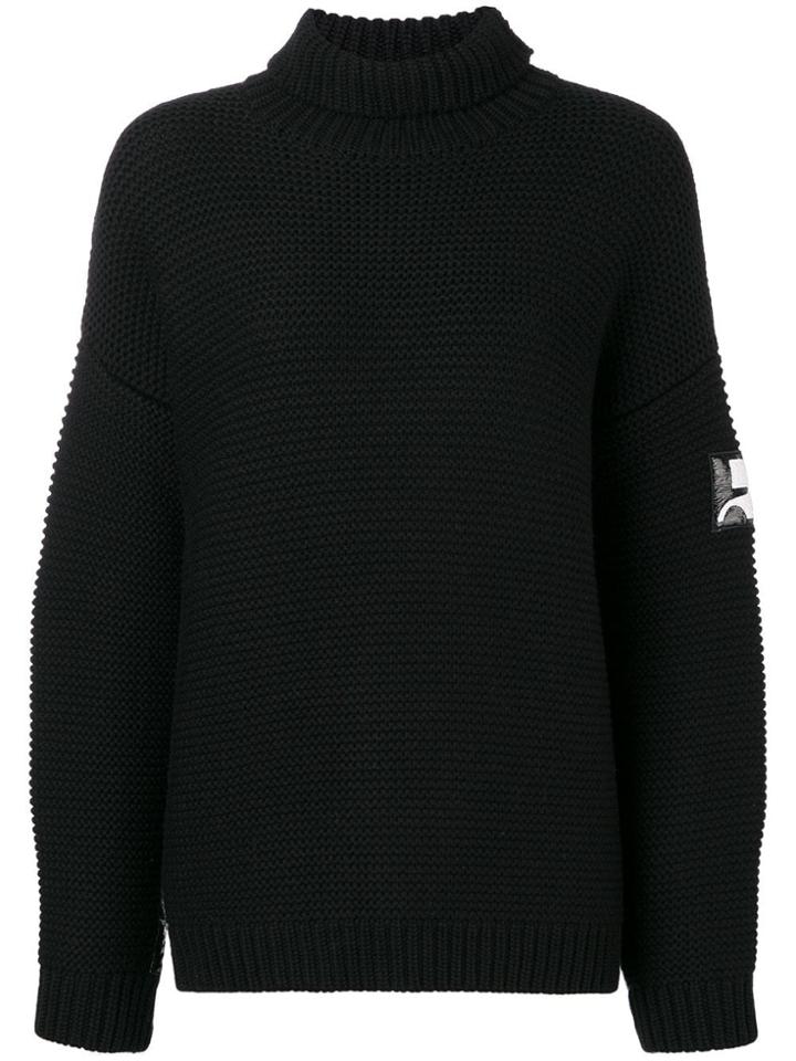 Courrèges Drop Shoulder Roll-neck Sweater - Black
