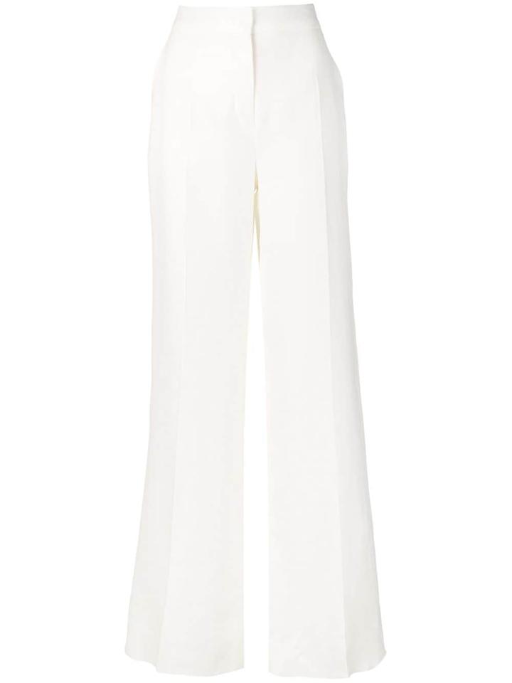 Max Mara Studio High Waisted Flared Trousers - White
